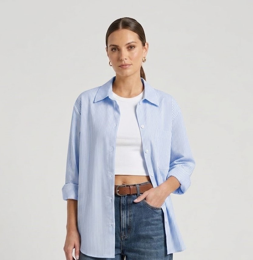 chemise à rayures bleues