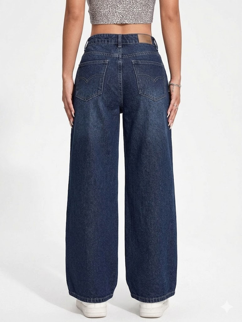 pantalon en jean bleu denim