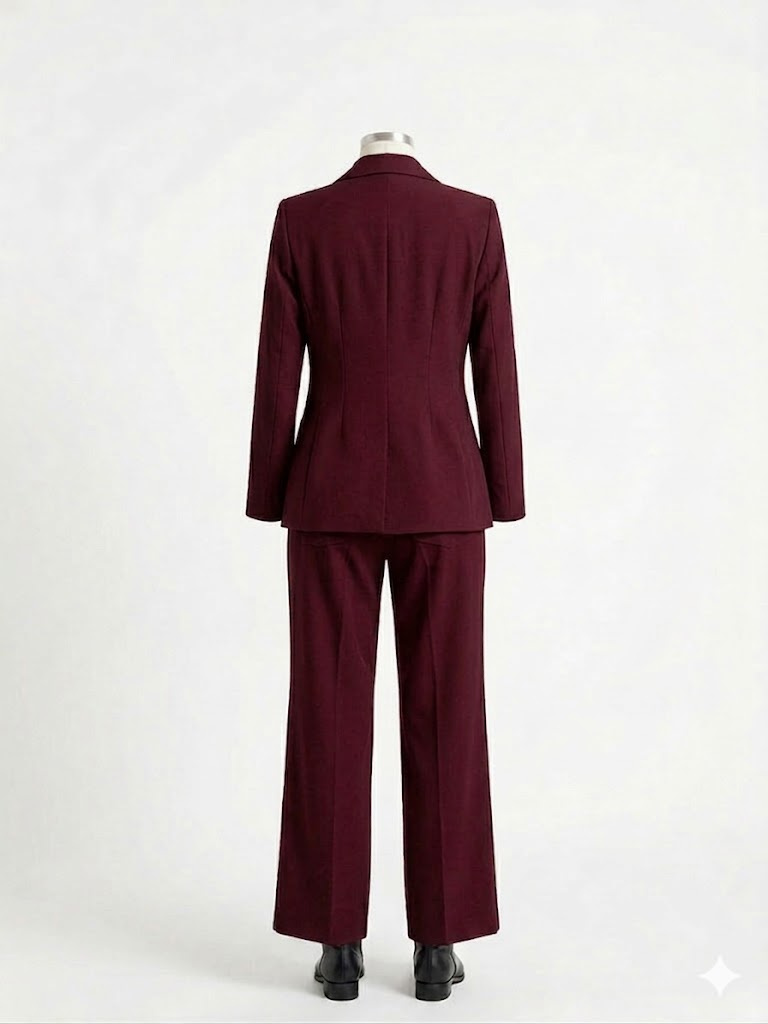 élégant costume rouge foncé