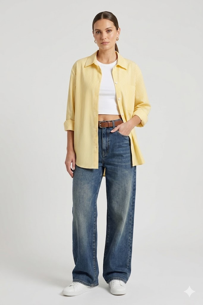 Chemise rayée jaune