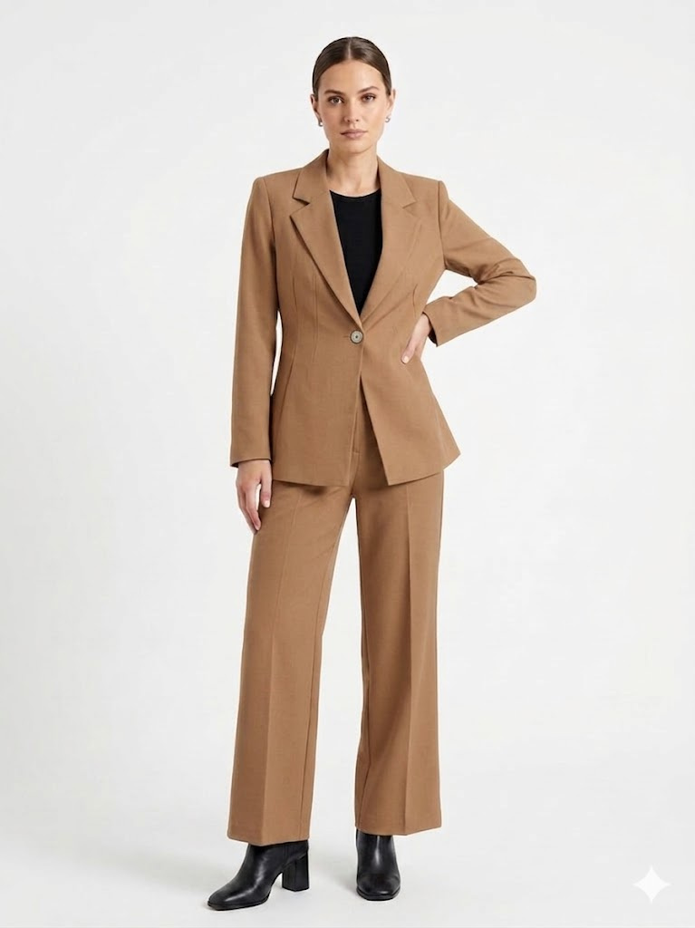 elegant light brown suit