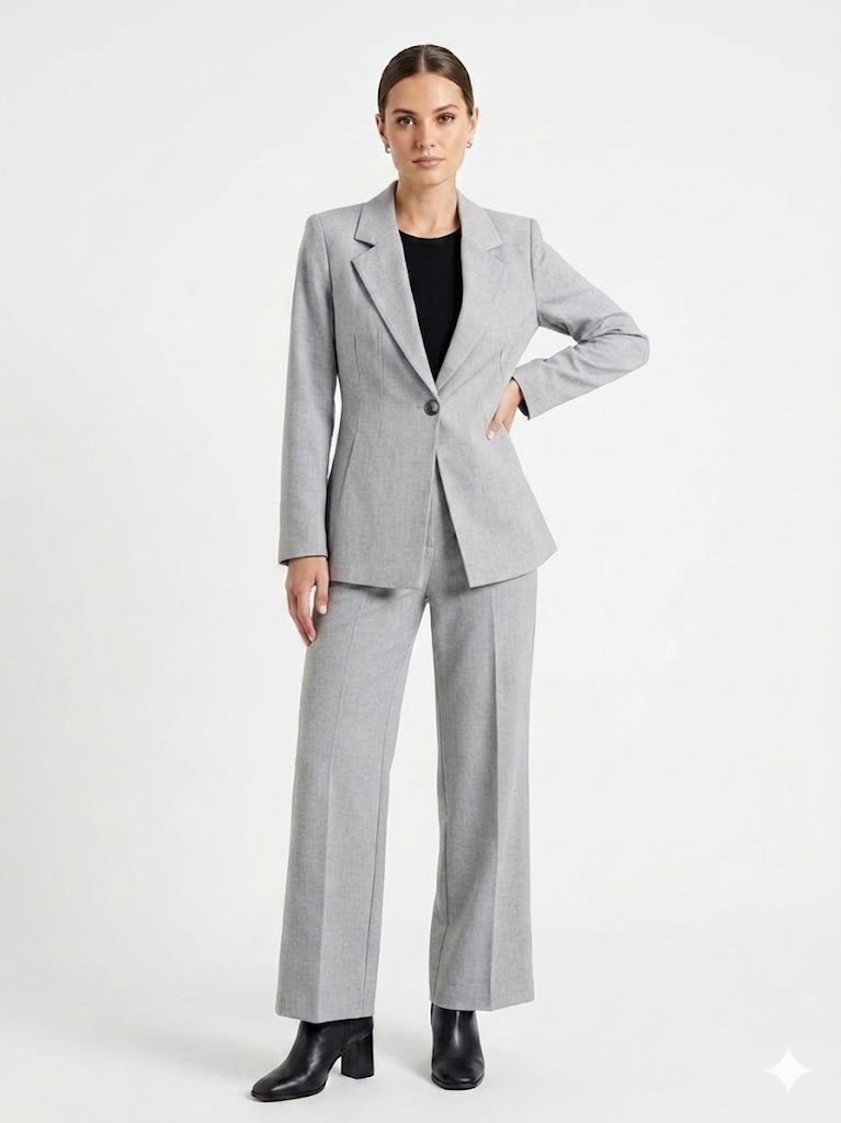 elegant light gray suit