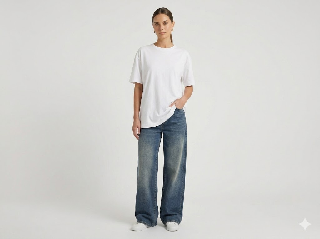 jean oversize à jambes larges