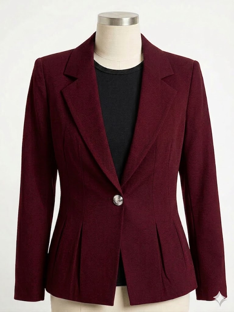 élégant costume rouge foncé
